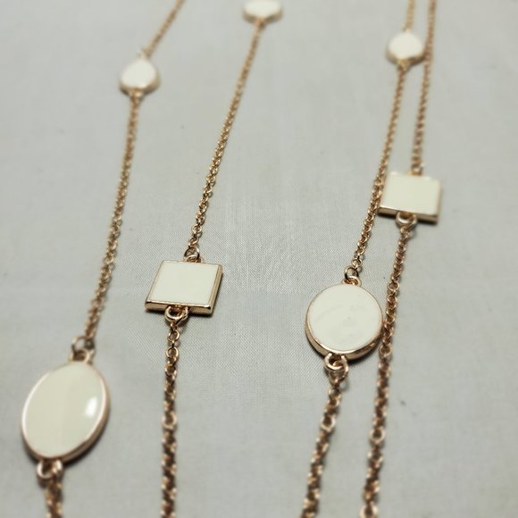 Coral Bay Rose Gold Tone & White Enamel Long Necklace White/rose Gold Tone - Picture 4 of 8